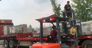 绍兴 黄金麻冰裂纹，地铺石装车