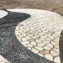 绍兴 黄金麻冰裂纹地铺石工地铺装案例