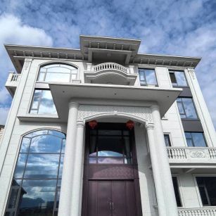 绍兴白麻别墅外墙干挂石材效果示例