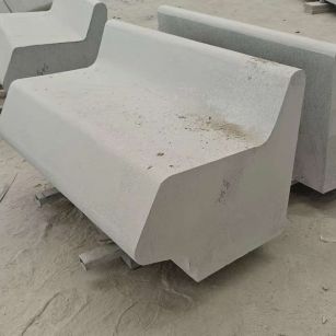 绍兴 芝麻白花岗岩异形坐凳，石凳