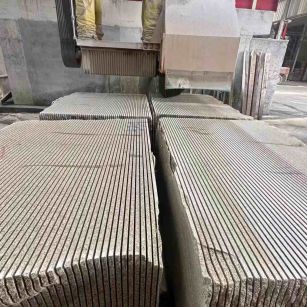 绍兴 车间生产日常，黄金麻白麻花岗岩