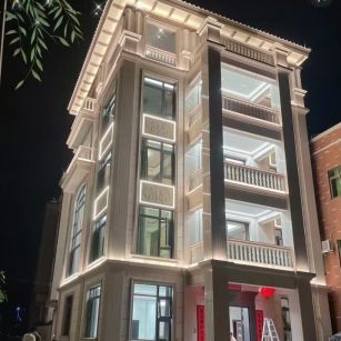 绍兴 芝麻白花岗岩别墅外墙夜间效果