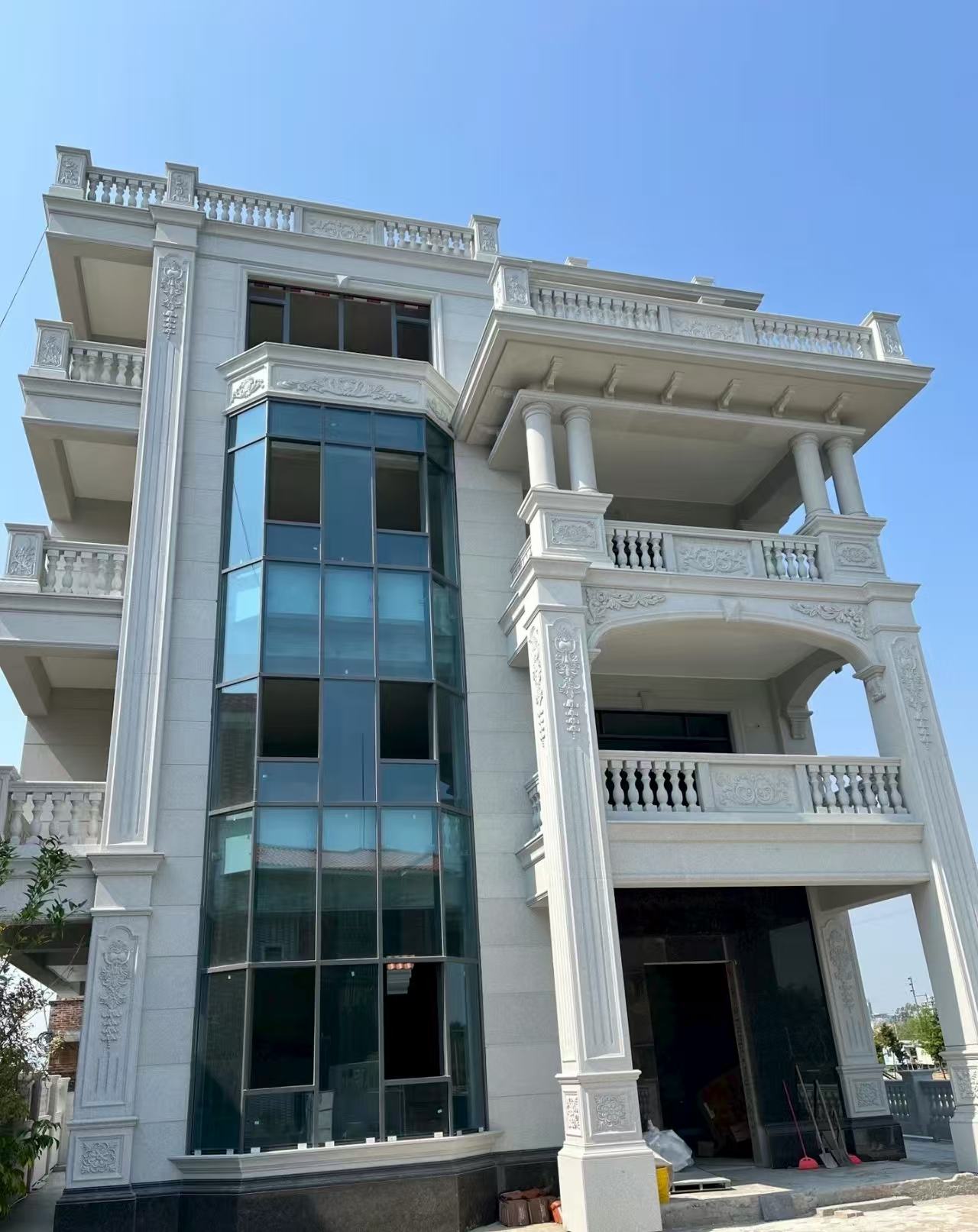 绍兴 白麻花岗岩别墅外墙干挂效果展示