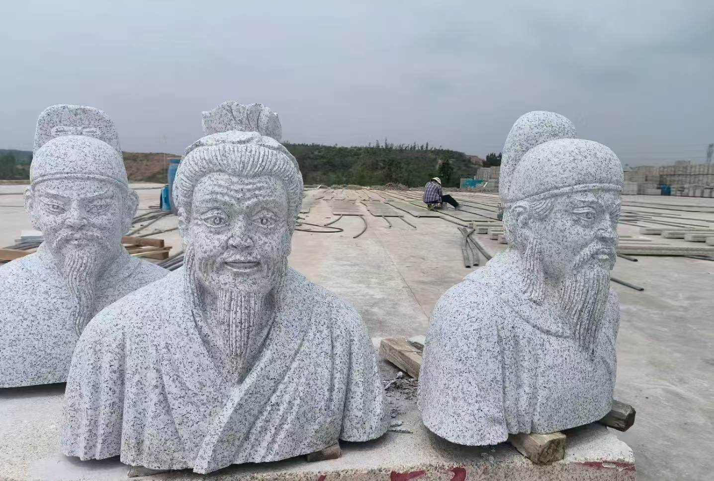 绍兴 白麻花岗岩石材人物立体雕刻