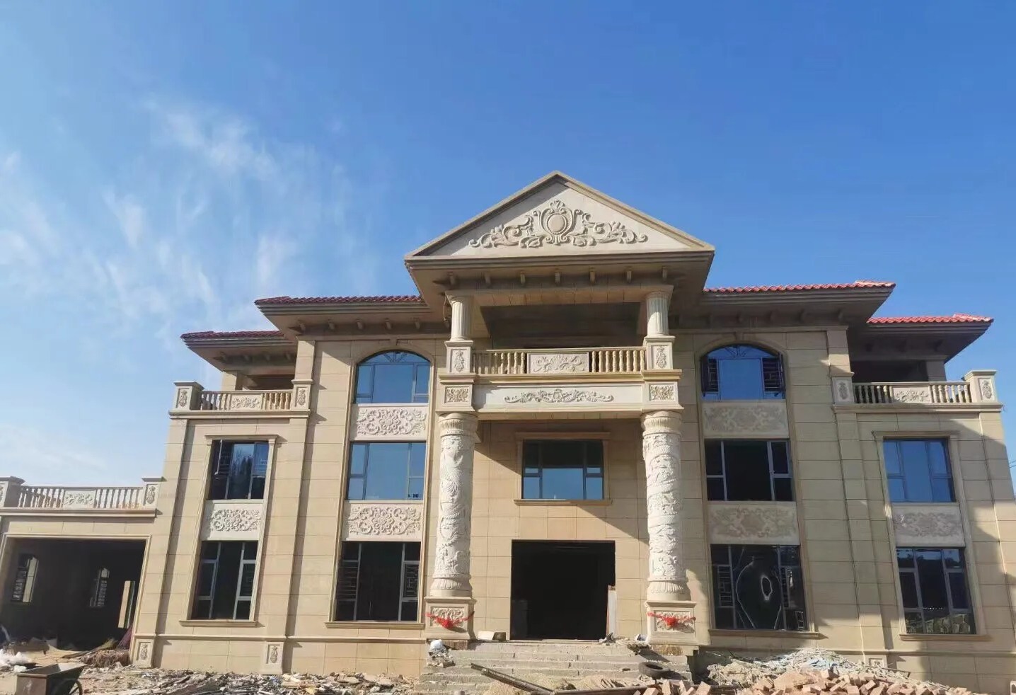 绍兴 黄金麻花岗岩别墅外墙干挂