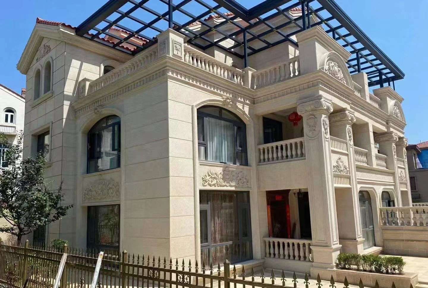 绍兴 黄金麻花岗岩荔枝面别墅外墙干挂