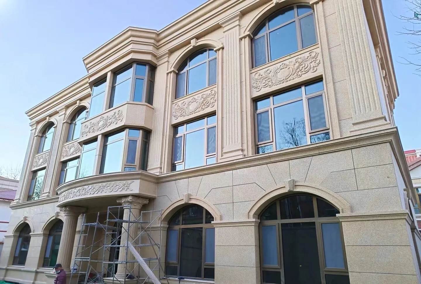 绍兴 黄金麻花岗岩别墅外墙干挂