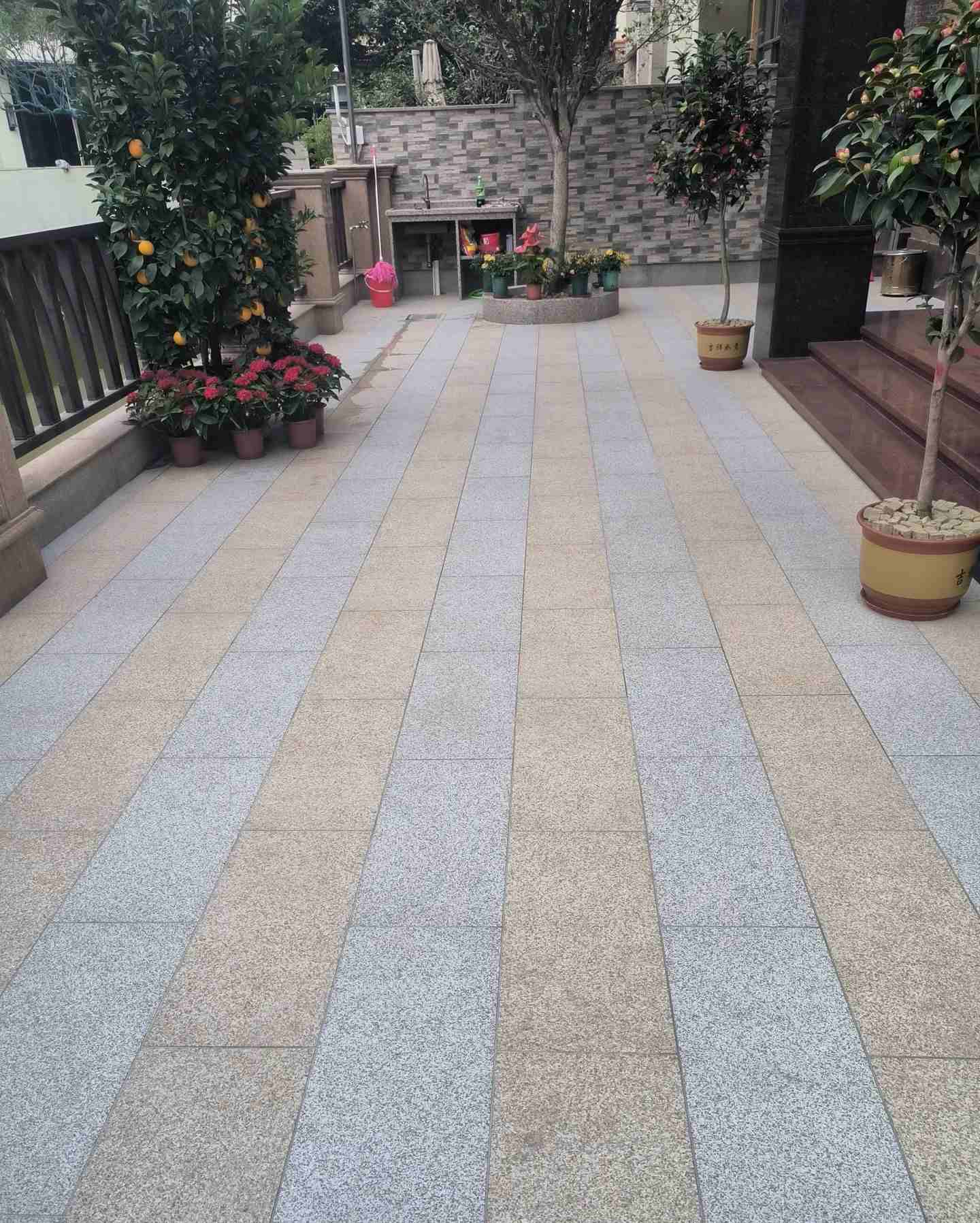 绍兴 黄金麻白麻荔枝面庭院铺装展示