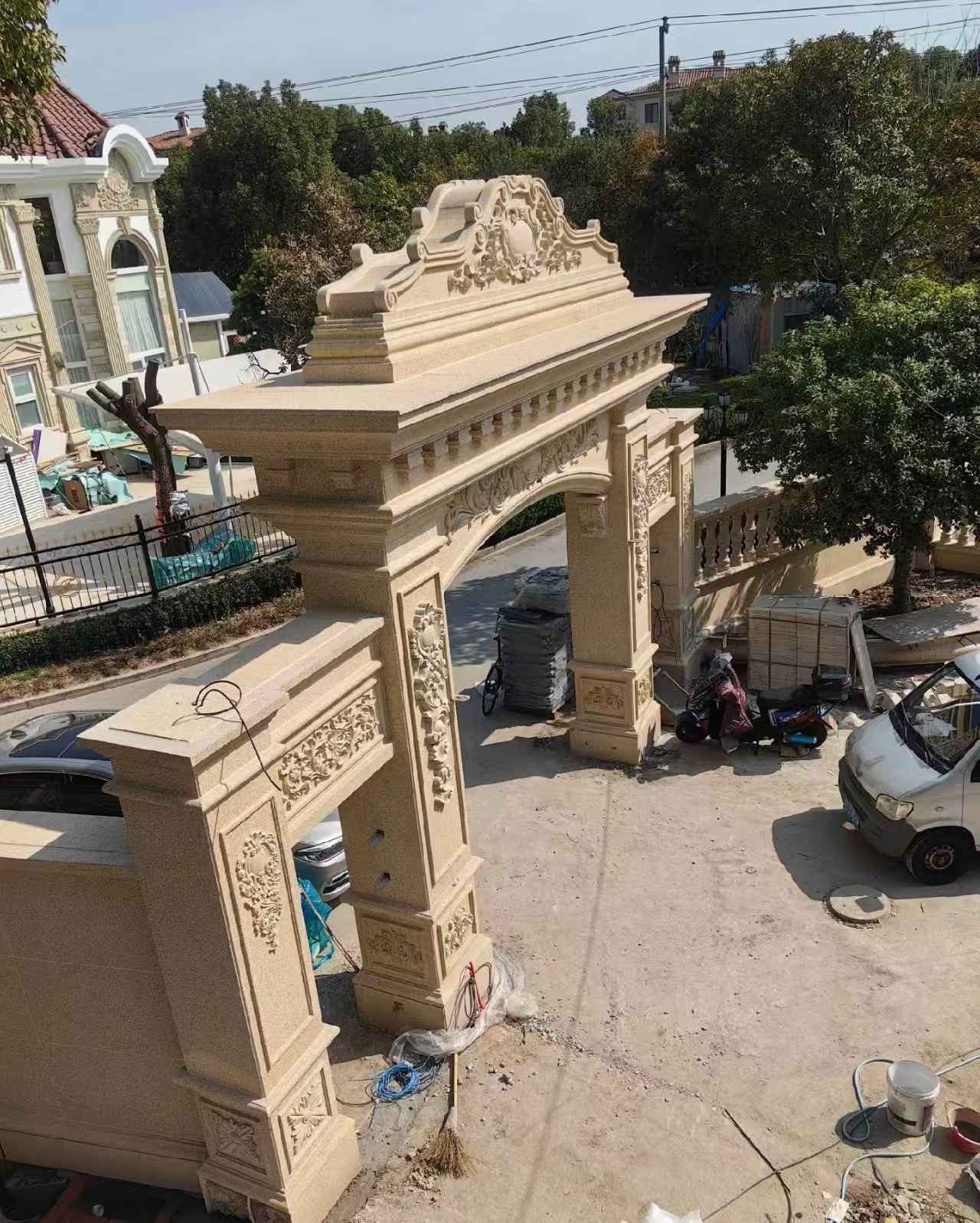 绍兴 黄金麻荔枝面花岗岩别墅门楼